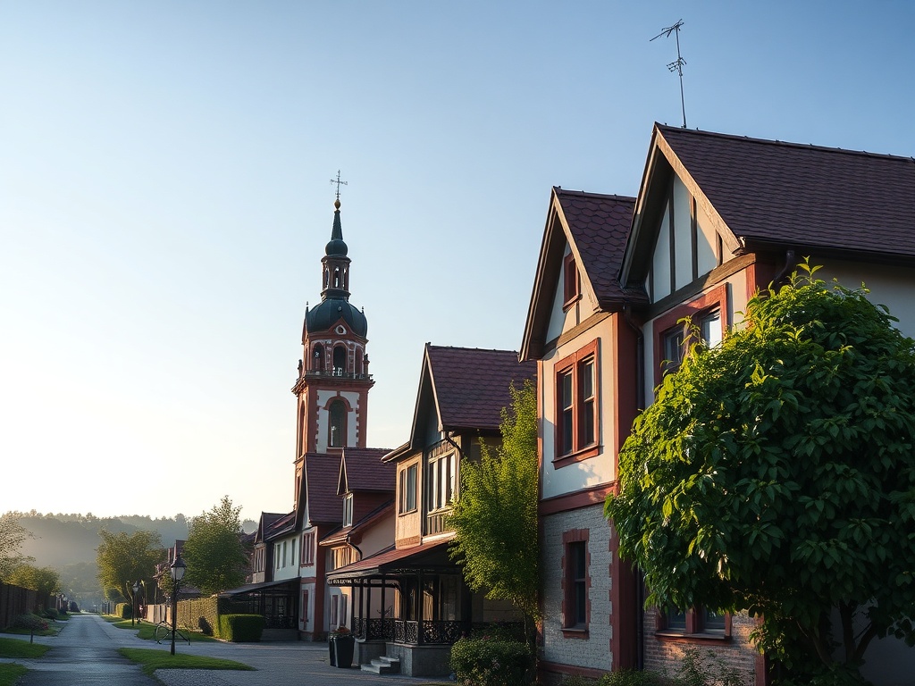 Kwitnące białe i różowe kwiaty kasztanowca na tle błękitnego nieba w Chojnowie.