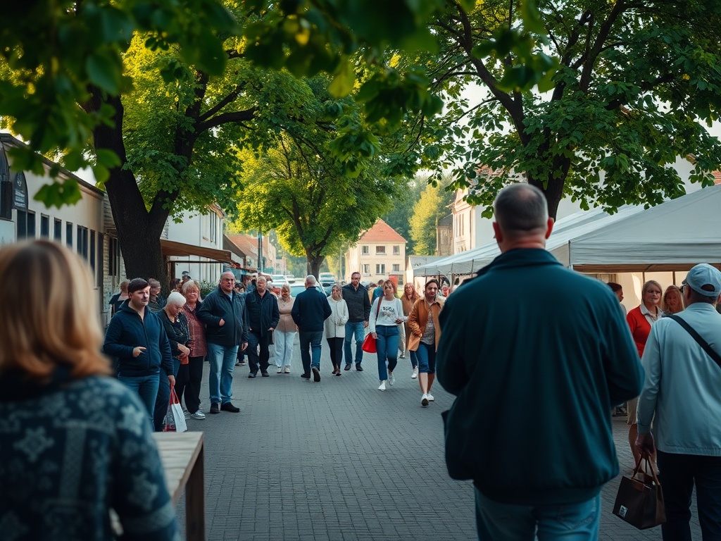 Ilustracja przedstawiająca młode sadzonki roślin ogrodowych gotowe do posadzenia w Chojnowie, z delikatnym słońcem przebijającym się przez chmury.