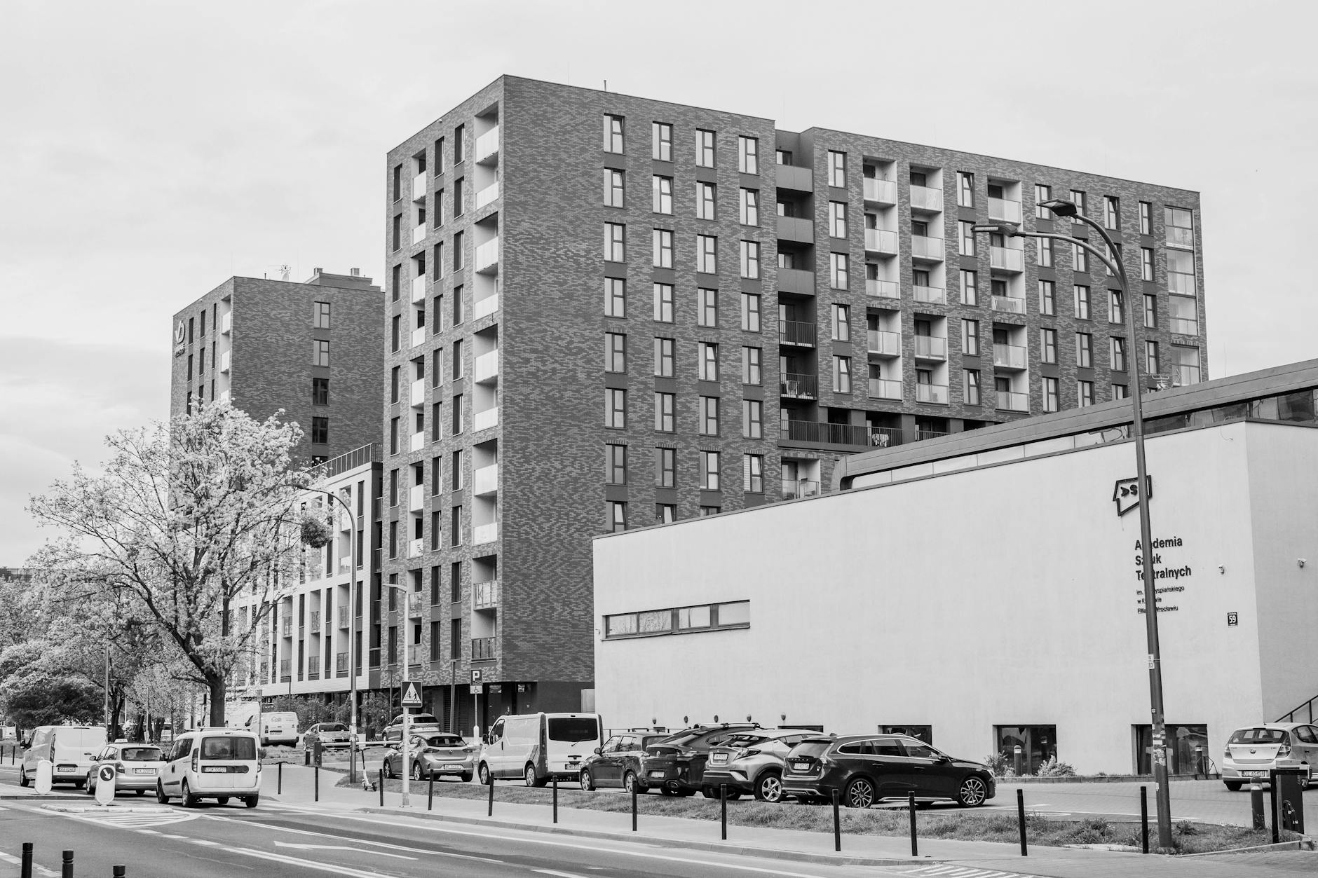 Grupa młodych inżynierów budownictwa omawia projekt na placu budowy w Chojnowie